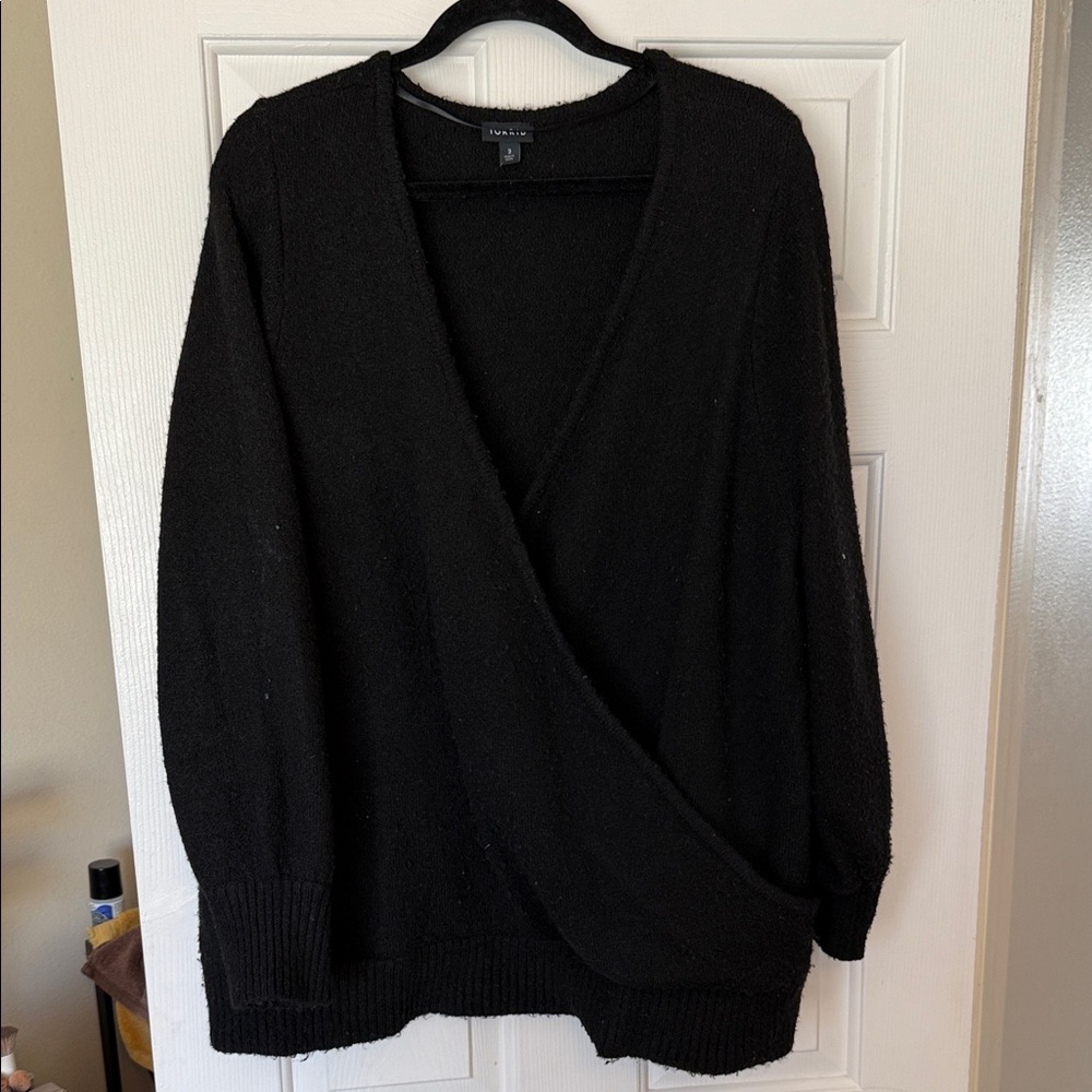 Torrid Black V-Neck Sweater for Women